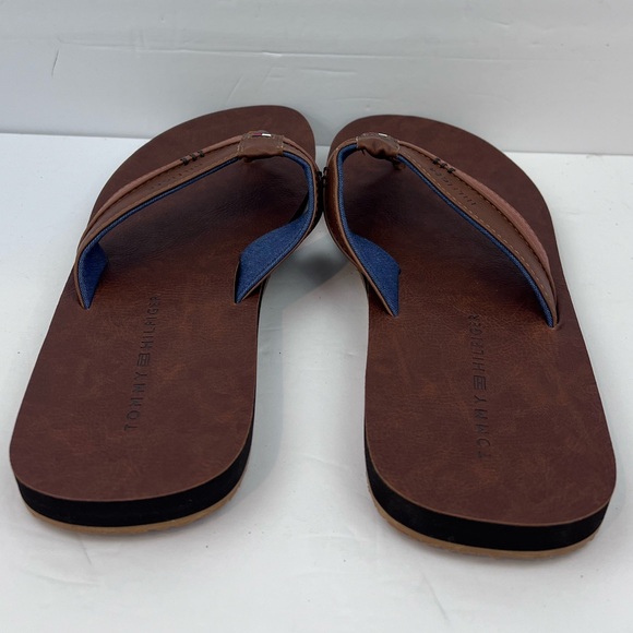TOMMY HILFIGER, DAVIDSON-T MEN’S LIGHT BROWN FLIP FLOPS, SIZE 9M - Picture 6 of 15